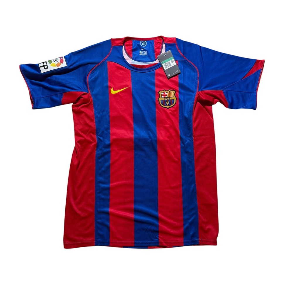 Nike FC Barcelona Ronaldinho 10 Jersey XL Blue Red Stripe Soccer Shirt NEW